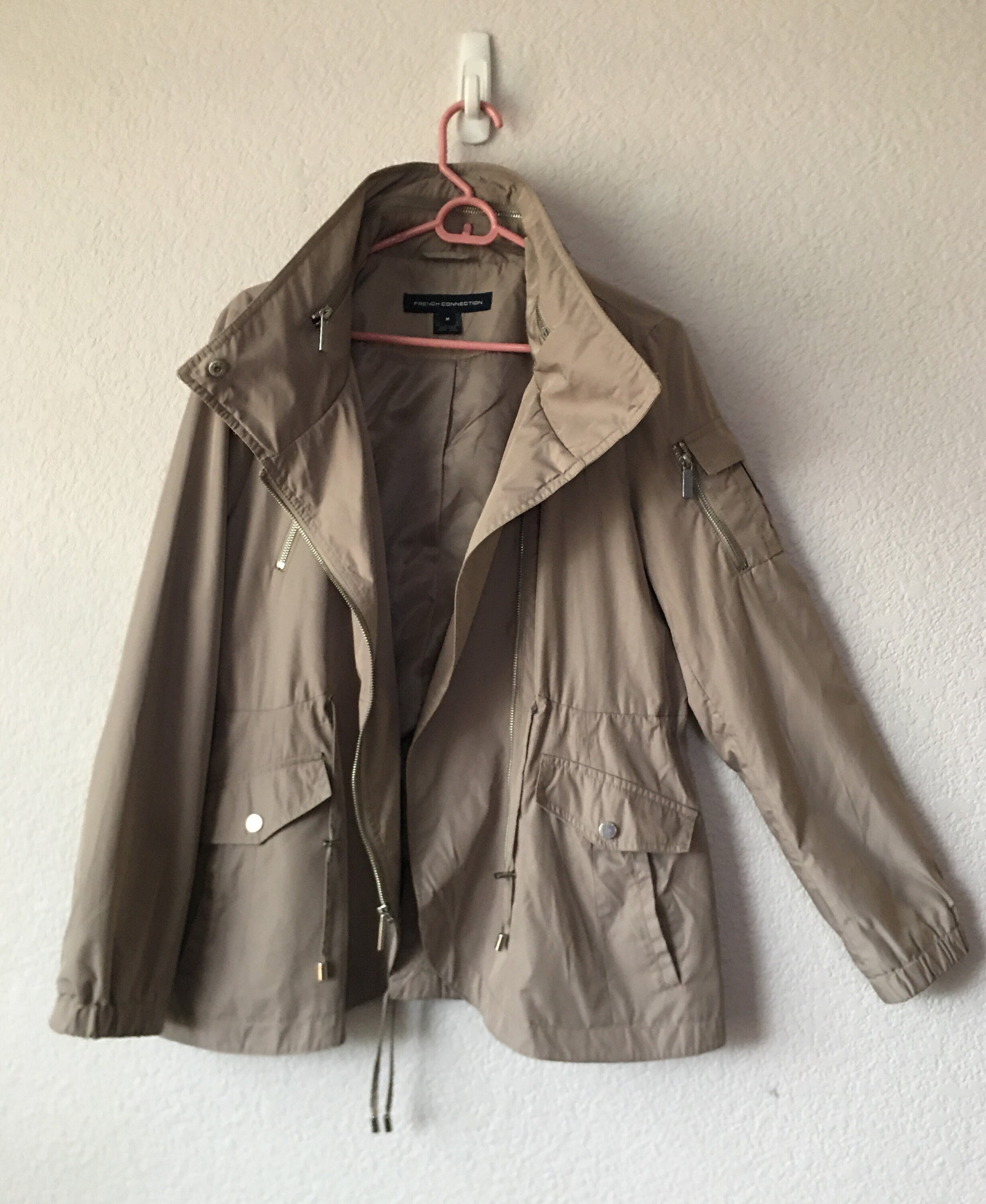french connection hooded rain jacket