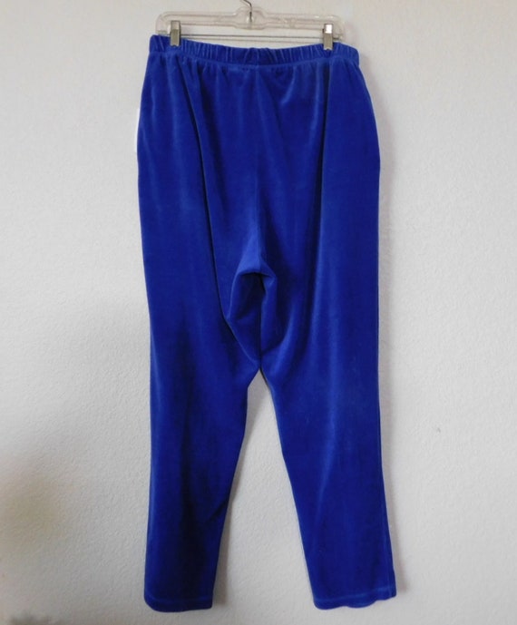 Princess size 1X plus blue velvet pants/elastic w… - image 3