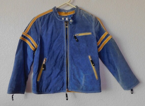 Wilson Size L Blue Suede Kid's Jacket 