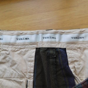 Rare Tehama size 36 men's cotton shorts/ classic cotton checker shorts/brown green red checker shorts image 4