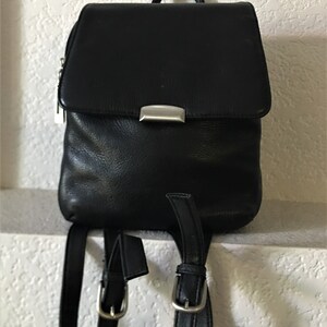 Piel De Vaca Women's Black Pebble Leather Backpack/black - Etsy