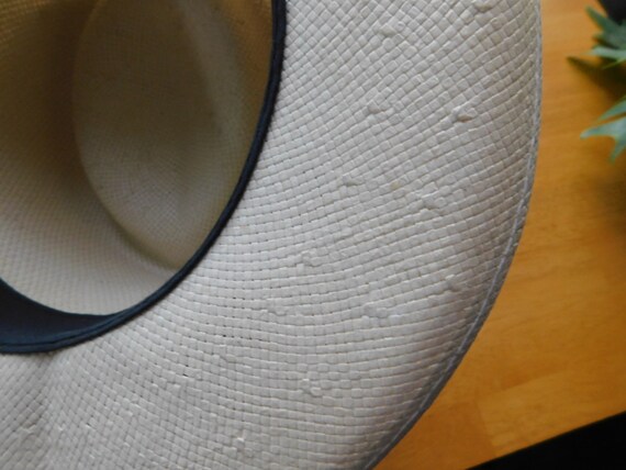 Colorful wide band panama hat/ivory 3 folds wide … - image 8