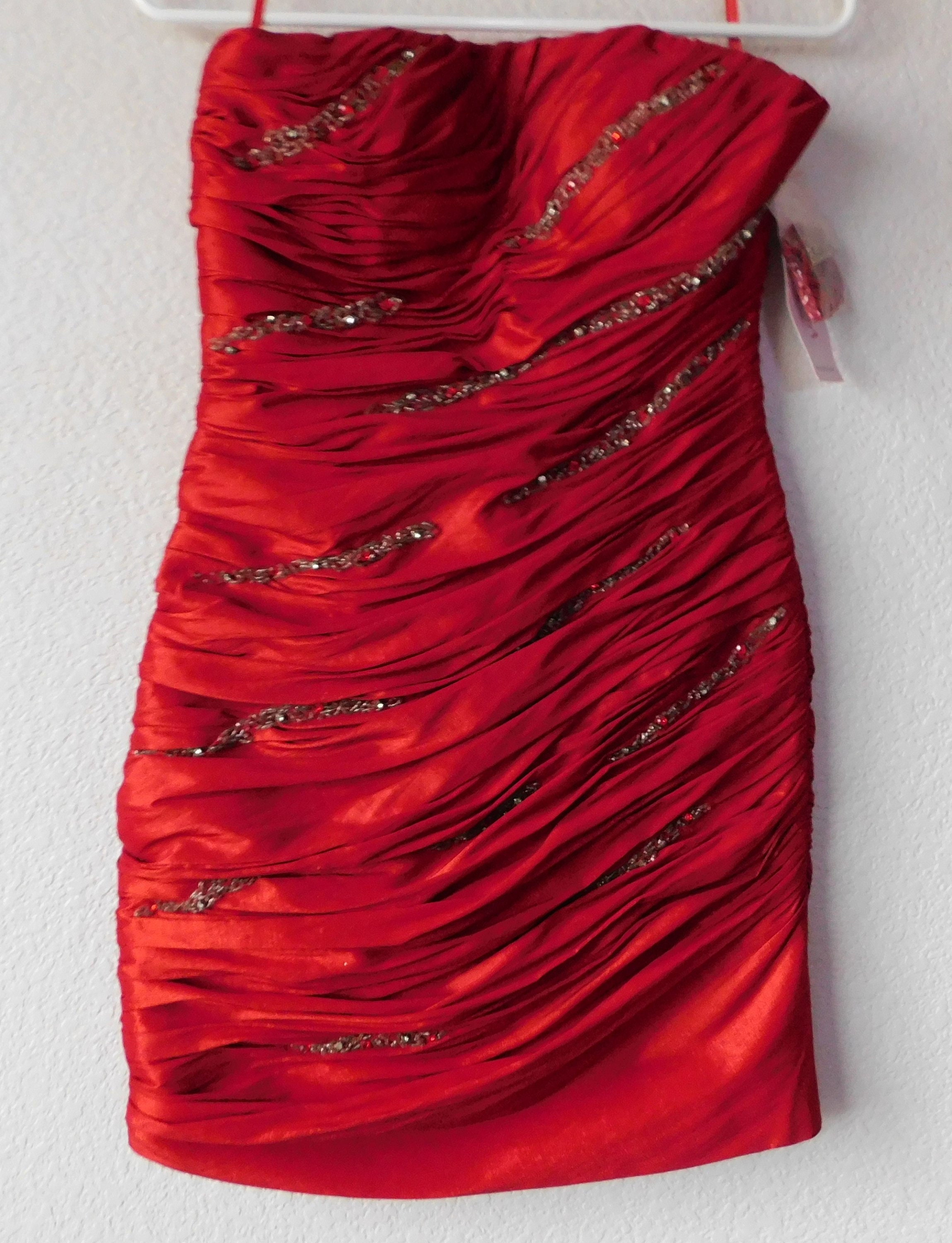 strapless open back dress RED OFF THE SHOULDER RUFFLE MINI DRESS