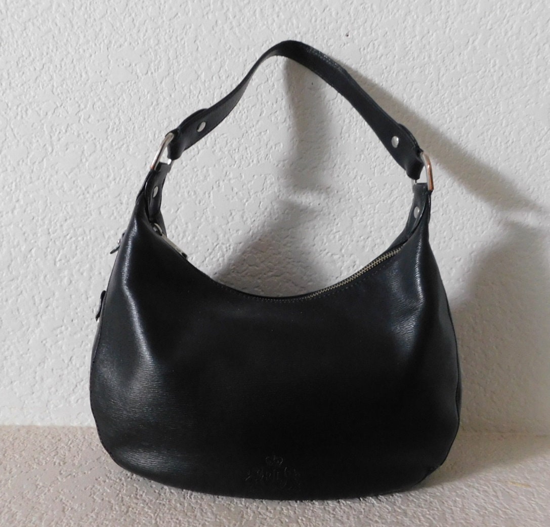 Lauren Ralph Lauren Black Epi Leather Shoulder Bag lrl Logo Epi