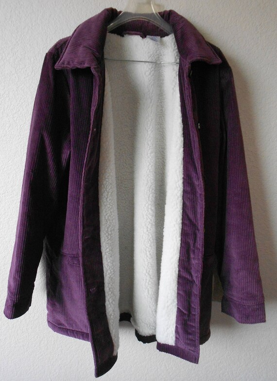 Women's Dark lavender size L cotton corduroy coat… - image 2