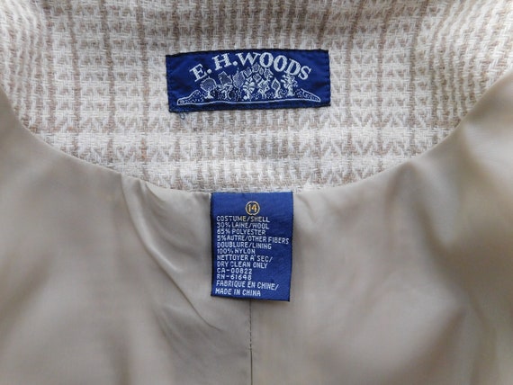 Vintage E.H. Woods SIZE 14  2 pc skirt suit/Hound… - image 7