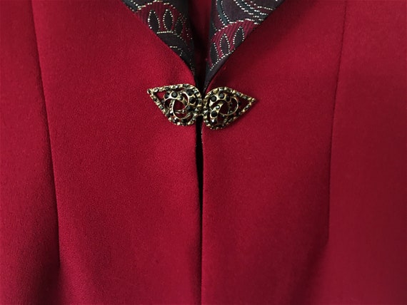 women's red tuxedo jacket/colorful wide collar tu… - image 4