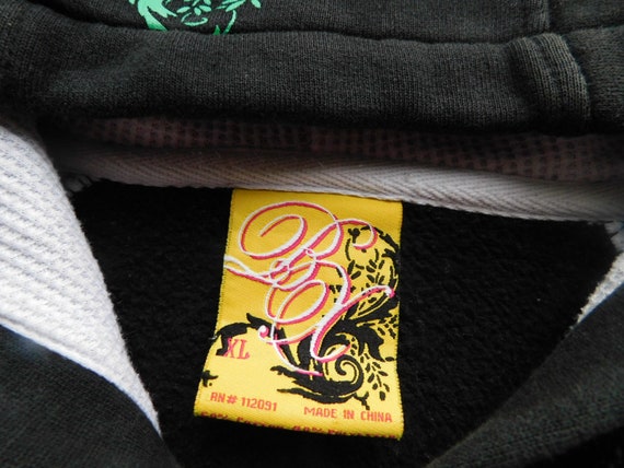 Bklyn Xpress Size XL Men's Hoodie Jacket/black White Floral