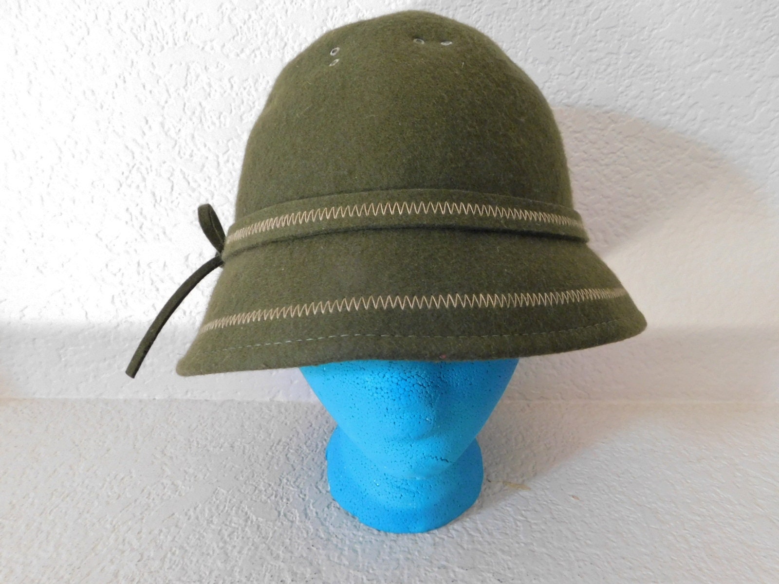 Classic Wool Bucket Hat in Olive - Women Accessories Cleo + Wolf Women main image 3