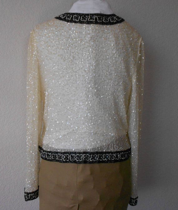 Vintage  size M fully sequined cropped jacket/197… - image 6