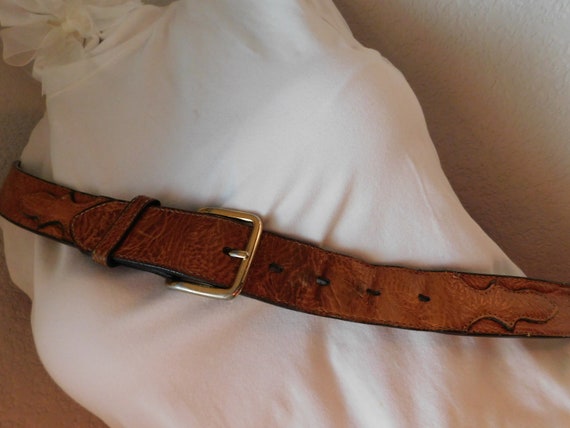 Vintage NOCONA belt/ men's genuine leather belt/ gold - Etsy 日本