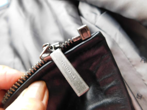 Reaction Kenneth Cole XS Black Leather Jacket/unique Design Zip