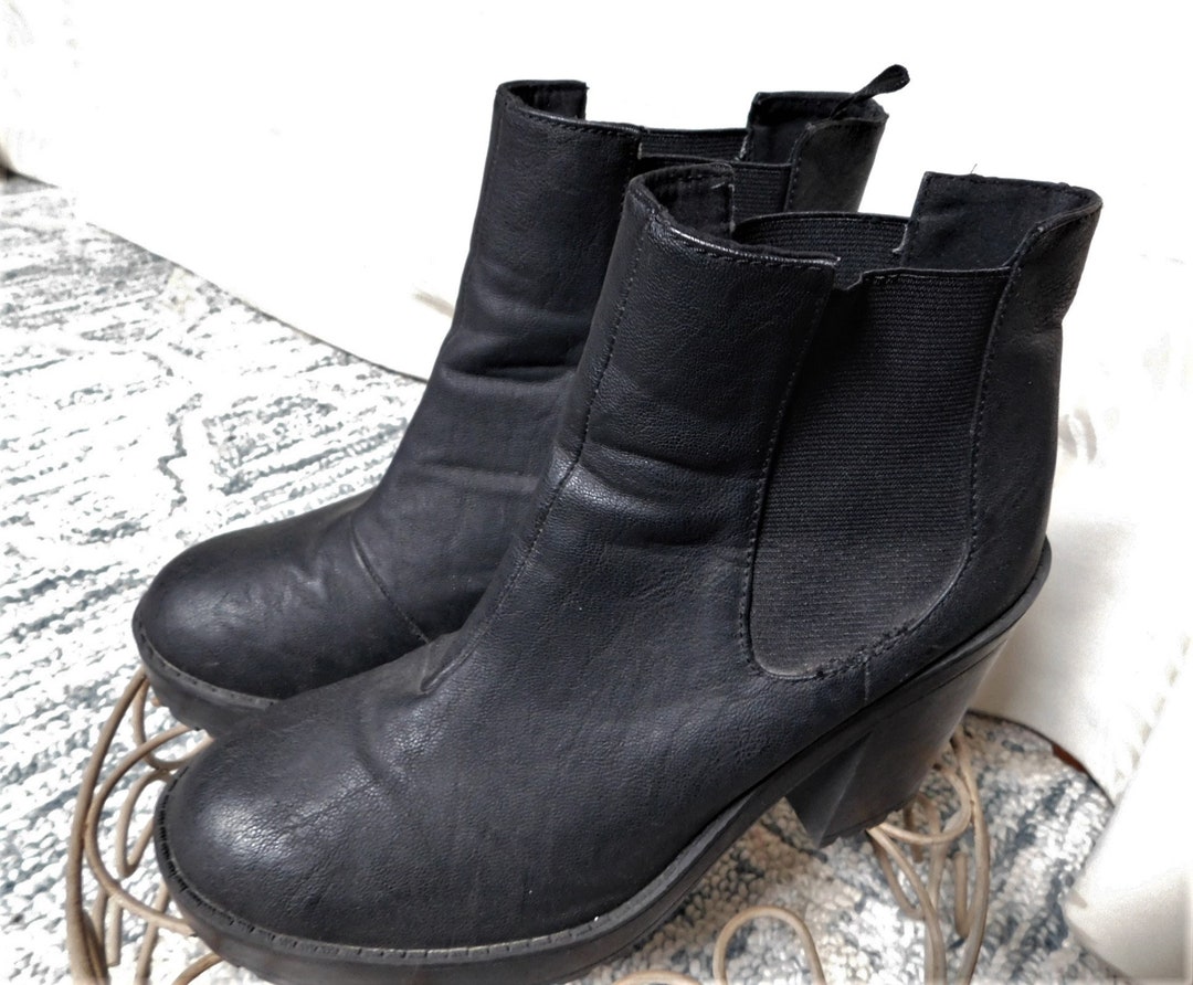 Ankle Boots Divided Platform Boots Pampas Leather Platform Ankle