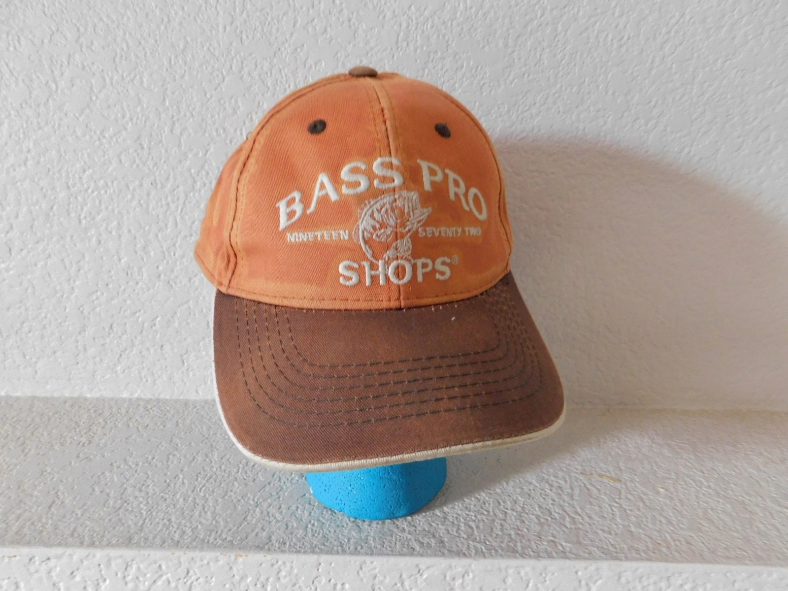 Bass pro shop gorra de pesca de talla única/gorra de pesca con visera  marrón naranja desgastada/gorra de pesca de lubina ajustable delantera y  trasera con bordado -  México