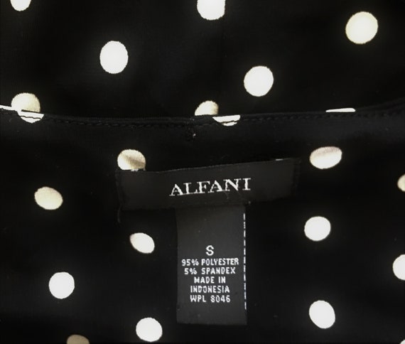 Alfani Size S Cap Sleeve White Polka Dots Black Dress/beautiful Front  Buckle Polka Dots Black Dress/pleated Shoulder Deep V Black Dress - Etsy  Israel
