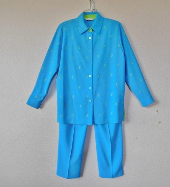 Draper's & Damon's  size M 2 pc pants suit/Turquo… - image 1