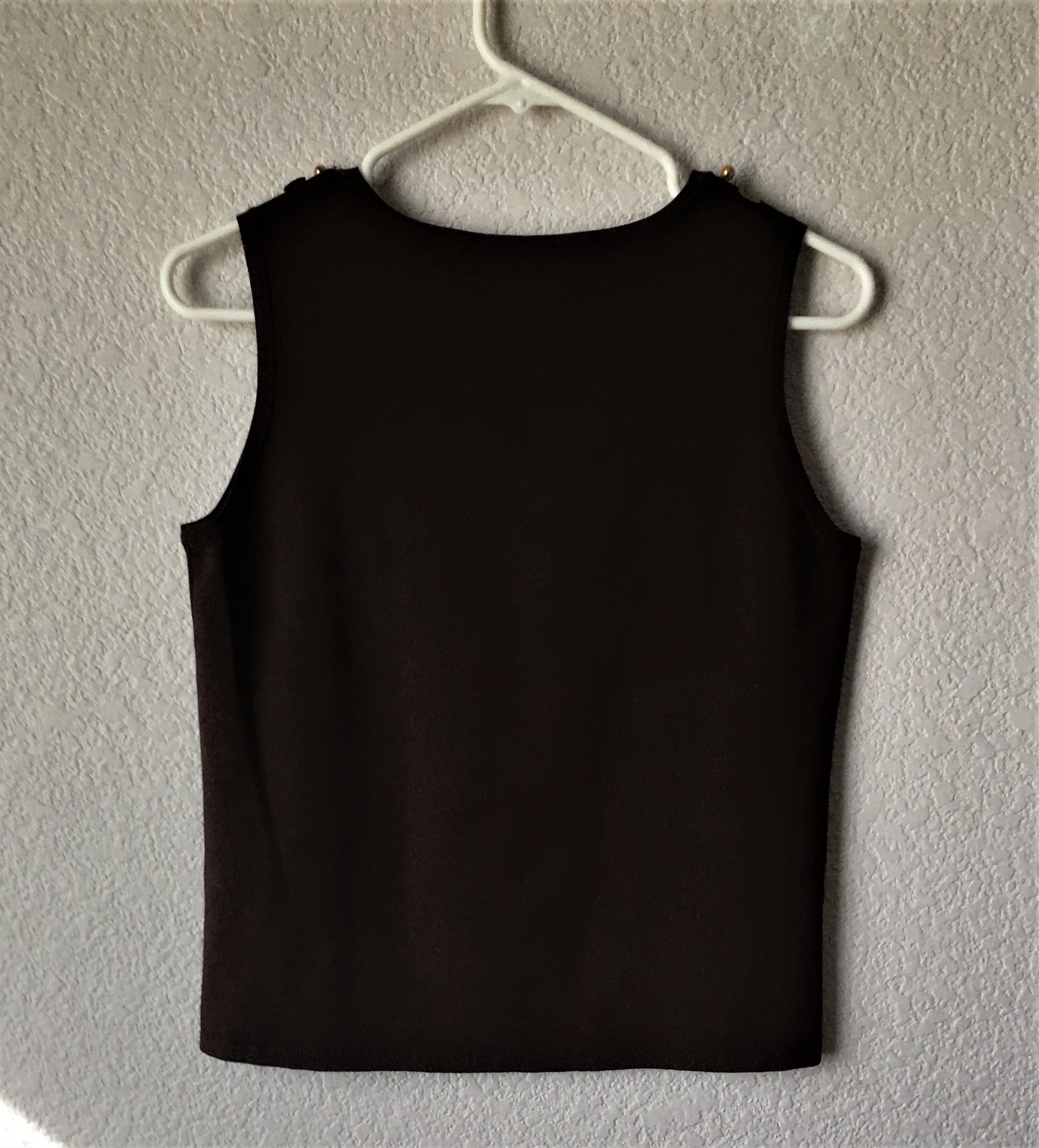 トップス eaphi BUSTIE LINE SLEEVELESS KNIT Sleeveless Silk Stretch Knit Top with Crew Neck