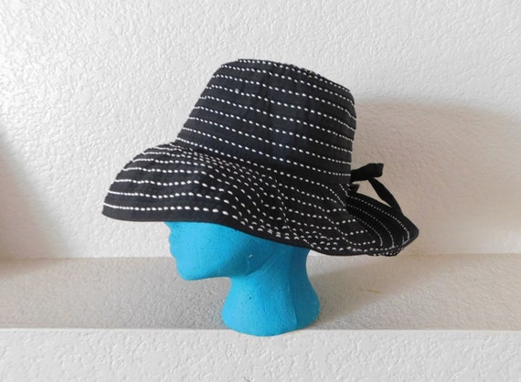 Vintage  one size women's wide brim sun hat/black… - image 2