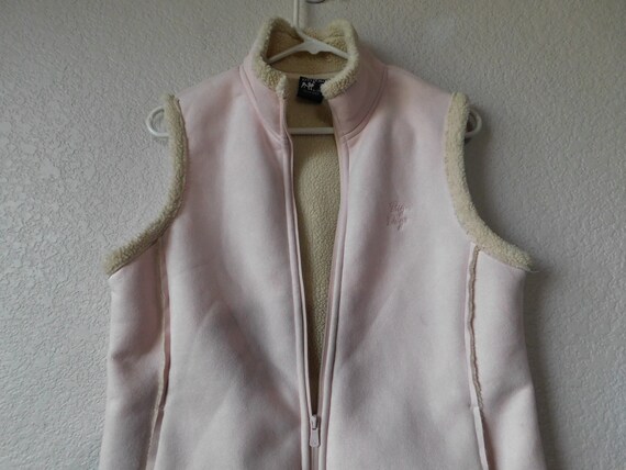 Big Dogs size S women's pink vest/faux fur pink f… - image 2