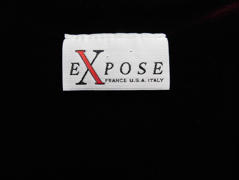Expose France USA Italy women/'s burgundy velvet dressstretchlong dresslong sleeveparty dressflare skirtmade in USAsize M