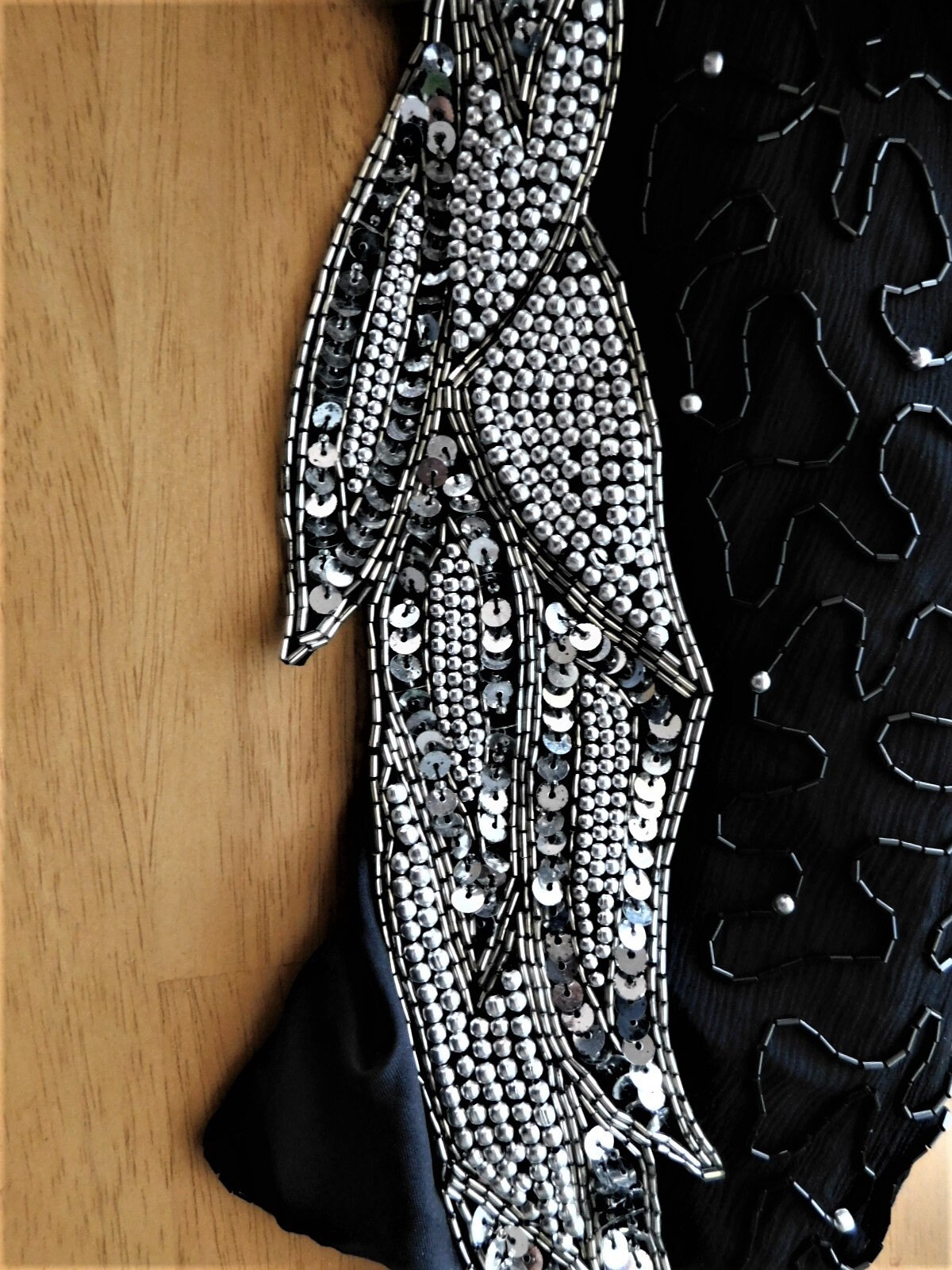 Right Choice XL Black Ornamented LONG Dress/heavy Pearl