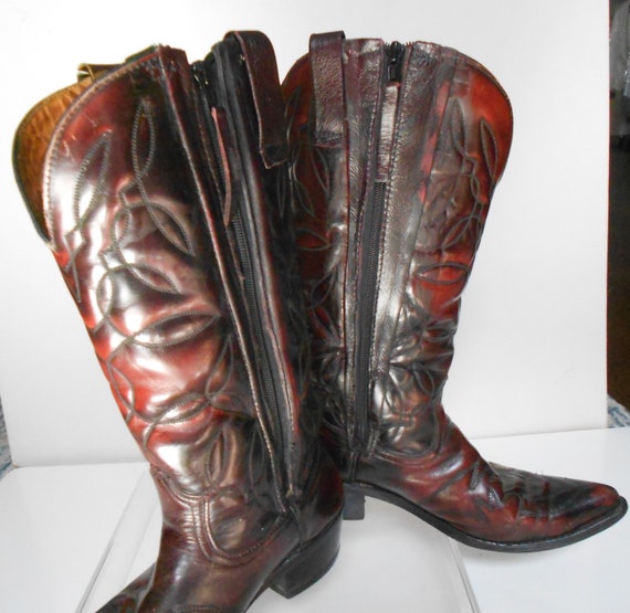 Oxblood Leather Western Cowboy - Etsy 