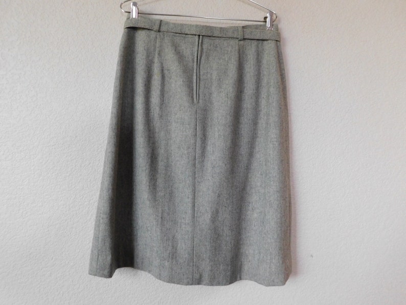 Panter gray skirt two piece wool blend suitpleated open front skirtsize 15-16