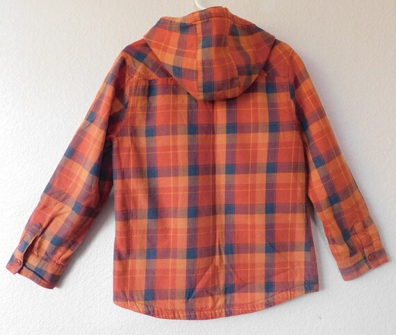 Checkers Cotton Hoodie/plaid Orange 