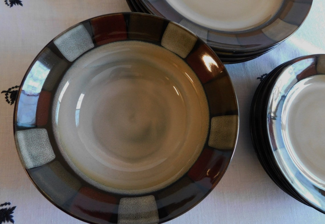 12 pcs Pfaltzgraff Taos black dinnerware/ 12 pcs black Etsy