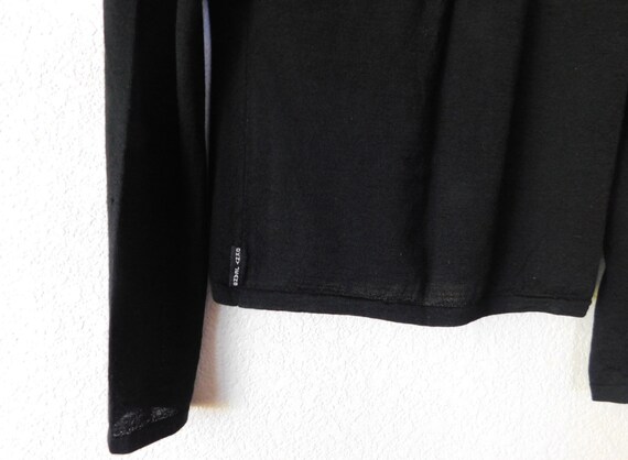 DKNY JEANS size L black wool sheer pullover sweat… - image 3