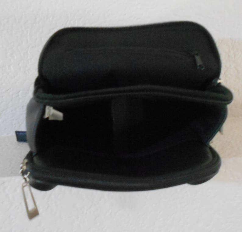 Piel De Vaca women/'s black pebble leather backpack with organizer