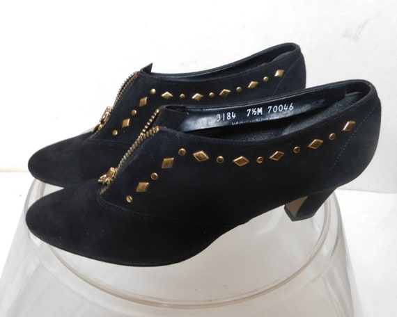 Magderians black suede  pump/ Suede black pumps/g… - image 1