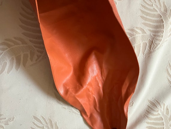 vintage faux suede orange shoulder bag/tie faux s… - image 7