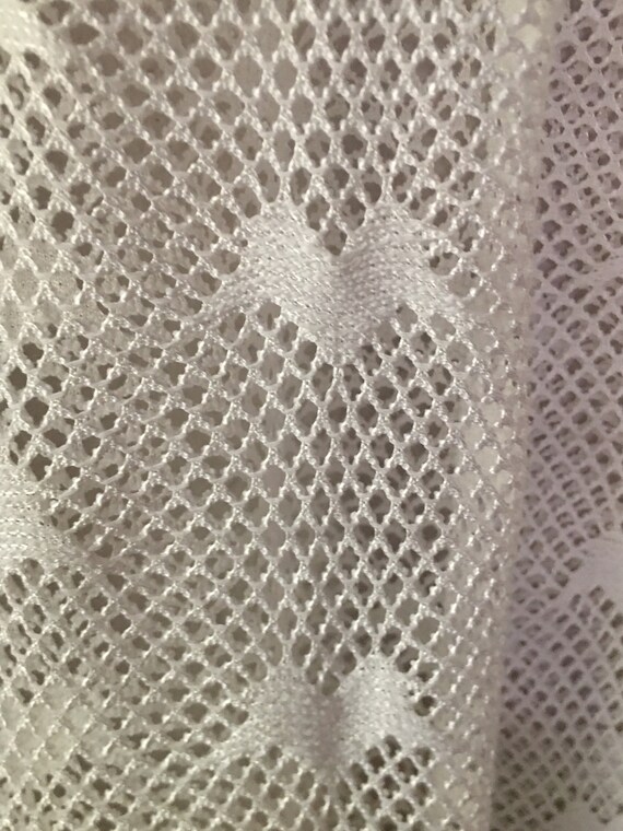 Dotti size M net lace sleeveless top/white gold tone shell buttons net lace top/see through white net lace top View 4