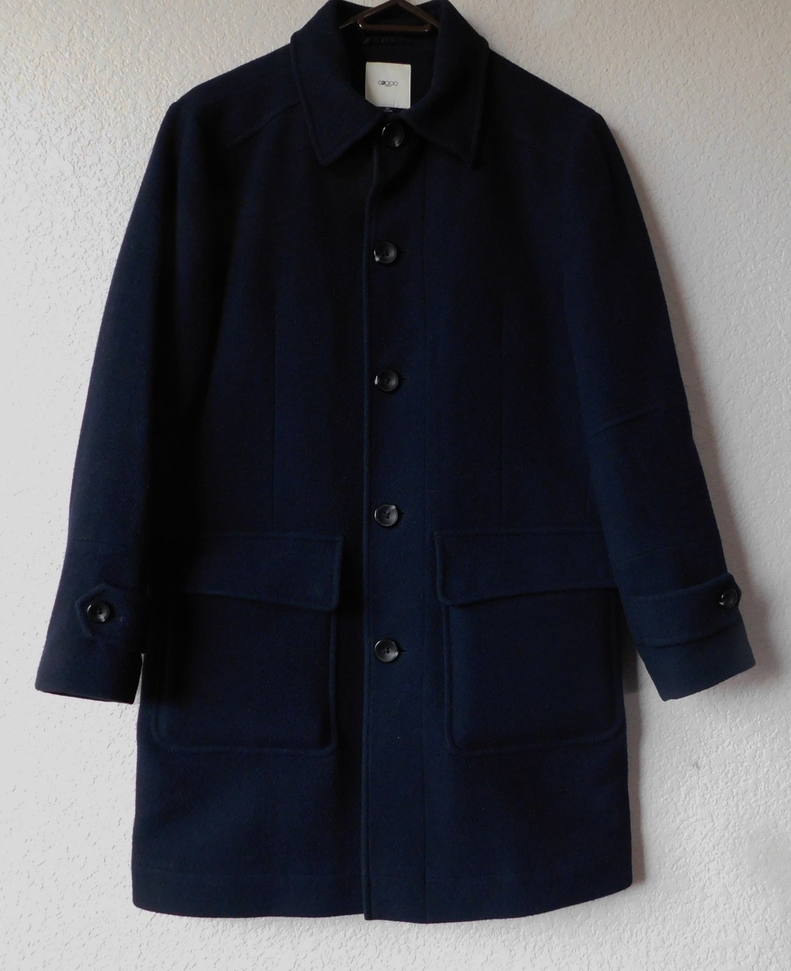 Vintage Men's SIZE 46 Wool Cashmere Blue Coat/3m - Etsy