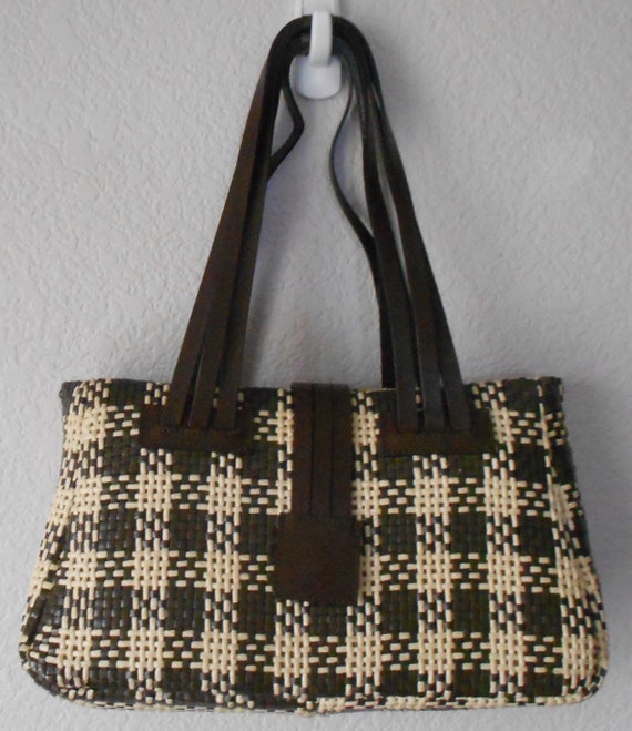 wicker and leather handbolsas