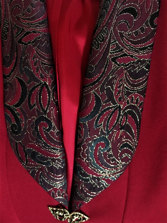 women's red tuxedo jacket/colorful wide collar tu… - image 5