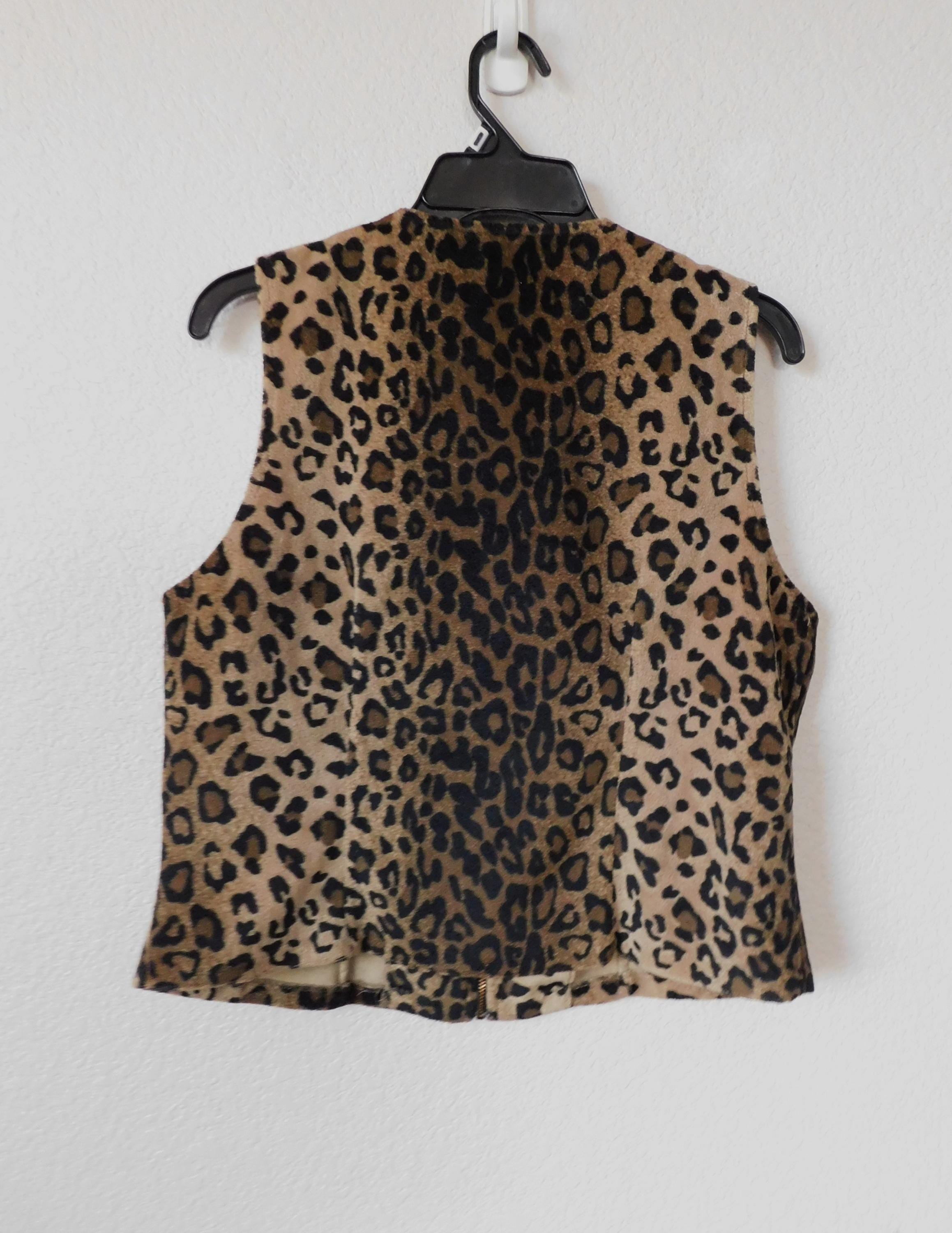 Vintage Size L Leopard Print Women's Vest/leopard Print