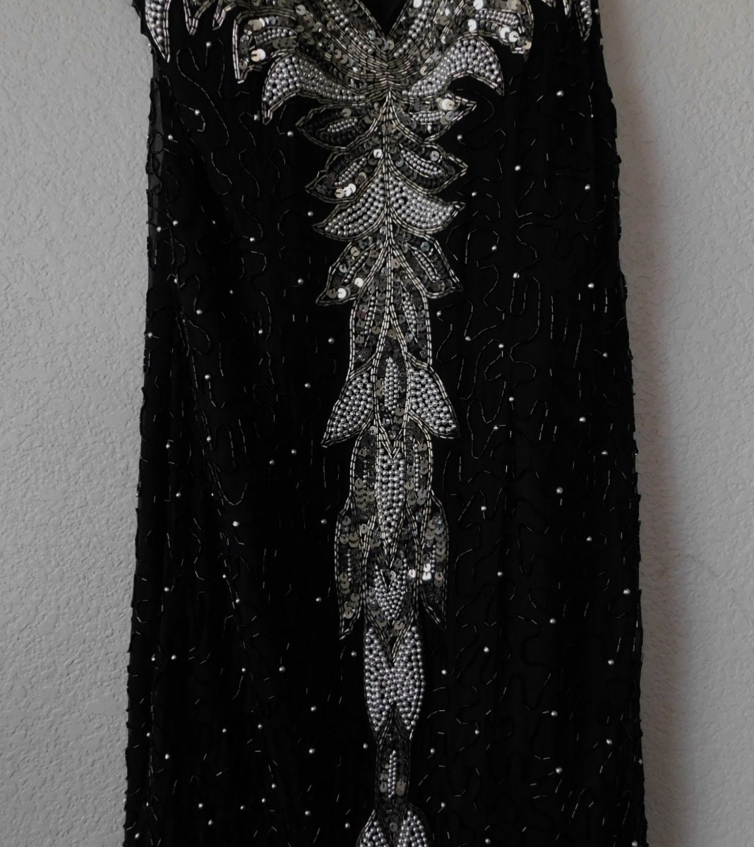 Right Choice XL Black Ornamented LONG Dress/heavy Pearl
