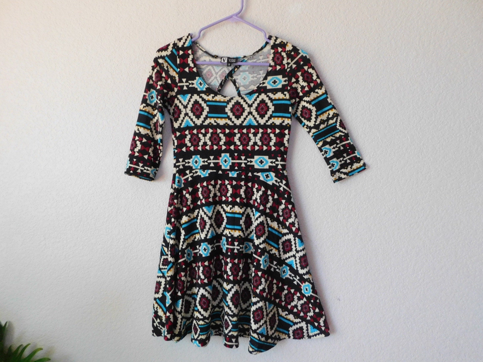  SEANATIVE Vintage Dress for Teen Girls Aztec Tribal Print  Casual Round Neck Dress Knee Length Midi Sundress for 3-14 T : Clothing,  Shoes & Jewelry
