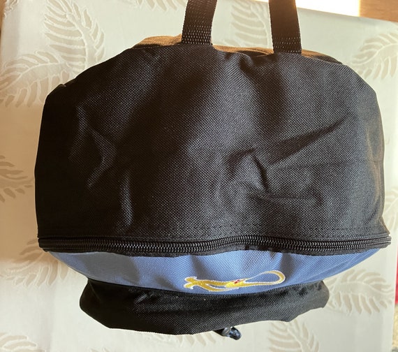 Yellow embroidery blue black backpack/front adjus… - image 6