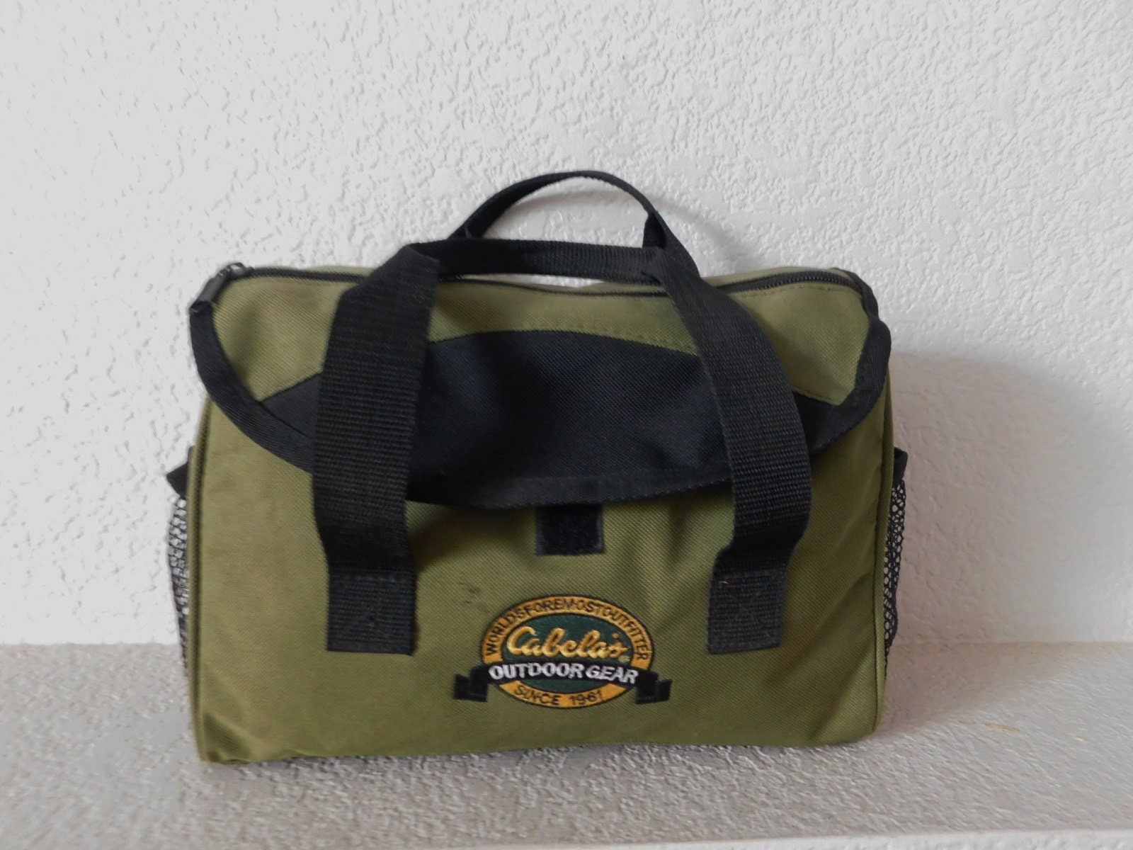 Cabela's Outdoor Gear Bag/green Black Water Bottles Pockets Canvas