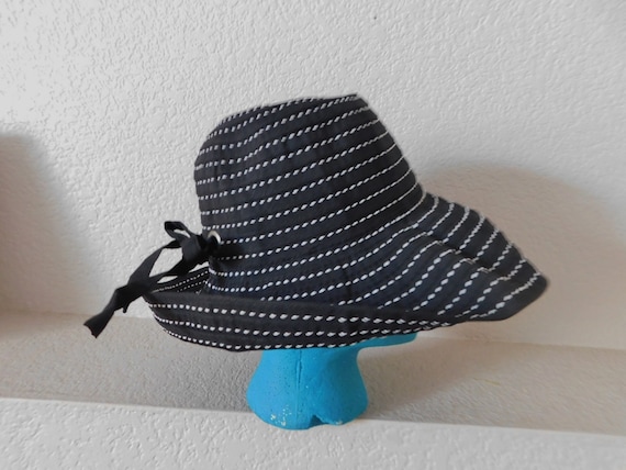 Vintage  one size women's wide brim sun hat/black… - image 4