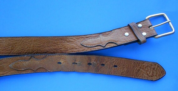 Vintage NOCONA belt/ men's genuine leather belt/ gold - Etsy 日本