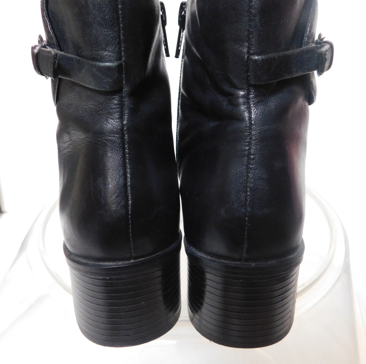 Bottes Talons Noires En Cuir Croft & Barrow - Taille US 6 (Femme) - Neuf Sans Boîte - Fermeture Latérale Zip