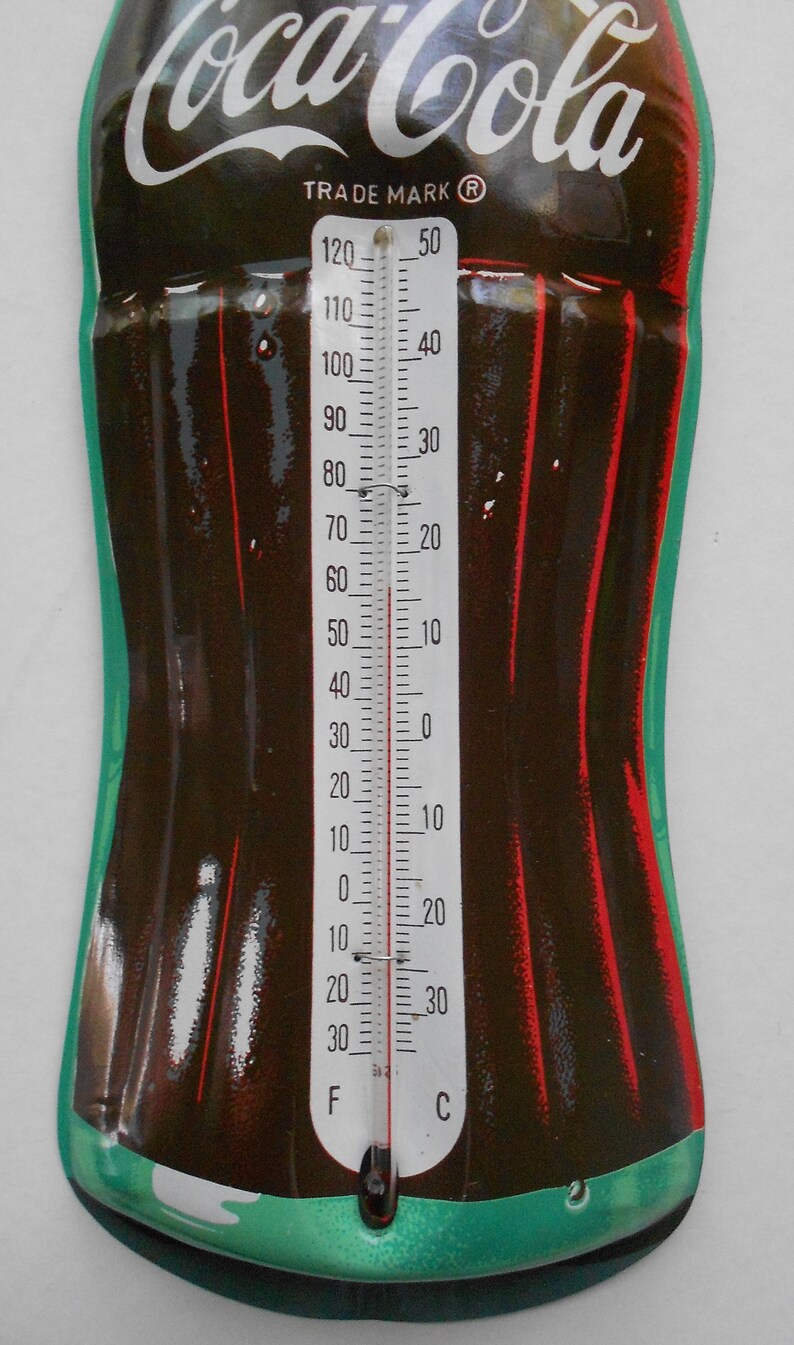 Vintage Coca Cola Advertising Bottle Thermometer/original Etsy