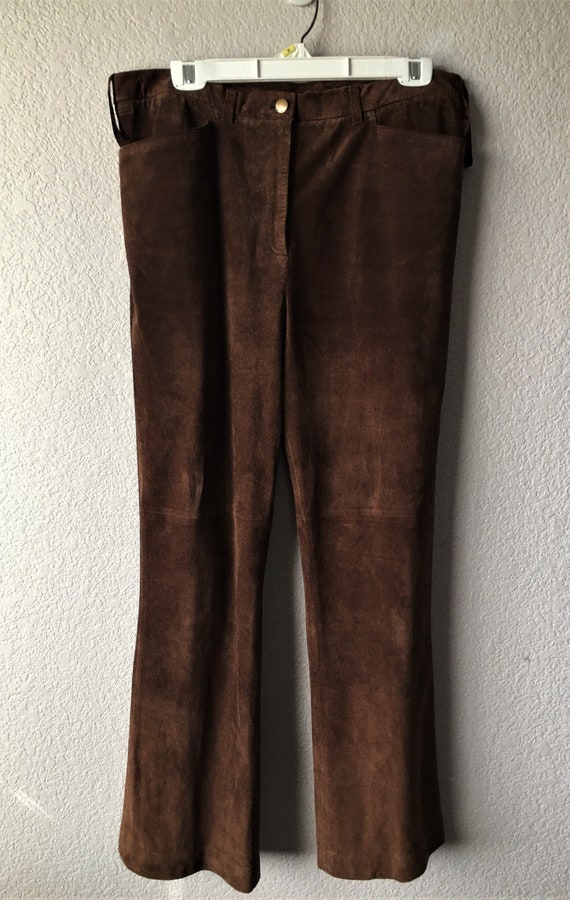 Lauren Ralph Lauren size 14 suede pants/brown sued