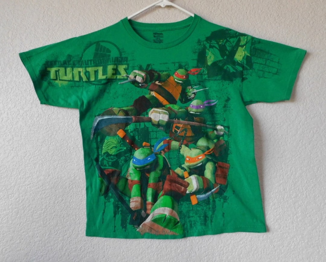 Teenage Mutant NINJA TURTLES EPIC! Mint Green Zappar Tee Shirt Boys XL NWT  RARE