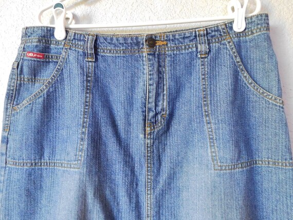 Union bay jeans size 17 denim long skirt/distress… - image 3