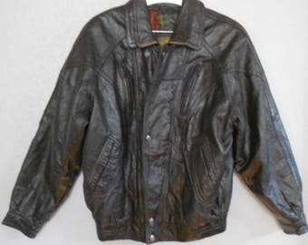 TOWN GENT Size XL Goatskin Leather Dark Brown Jacket/men's